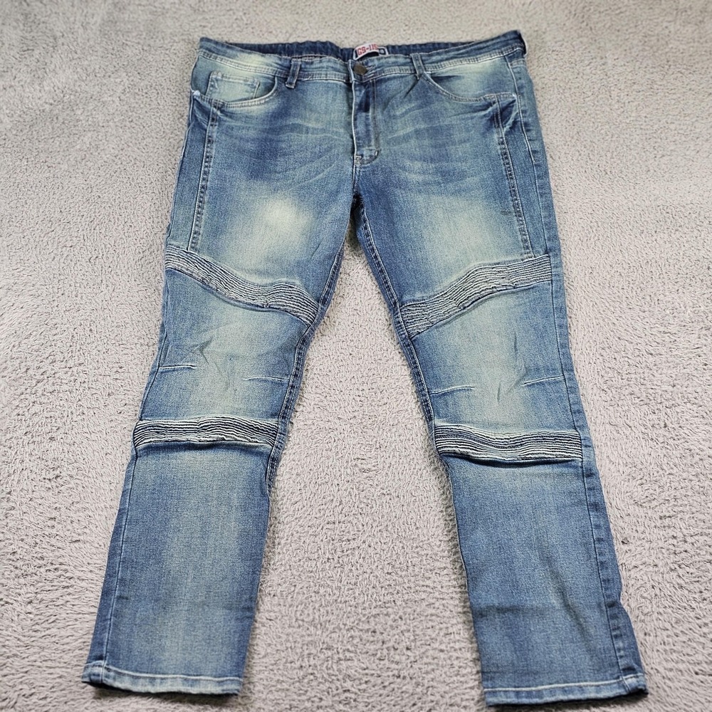 Denim Supply GS-115 Jeans Mens 38 Moto Biker Stretch Slim Fit Distressed Pants‎